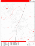 Georgetown  Wall Map Red Line Style